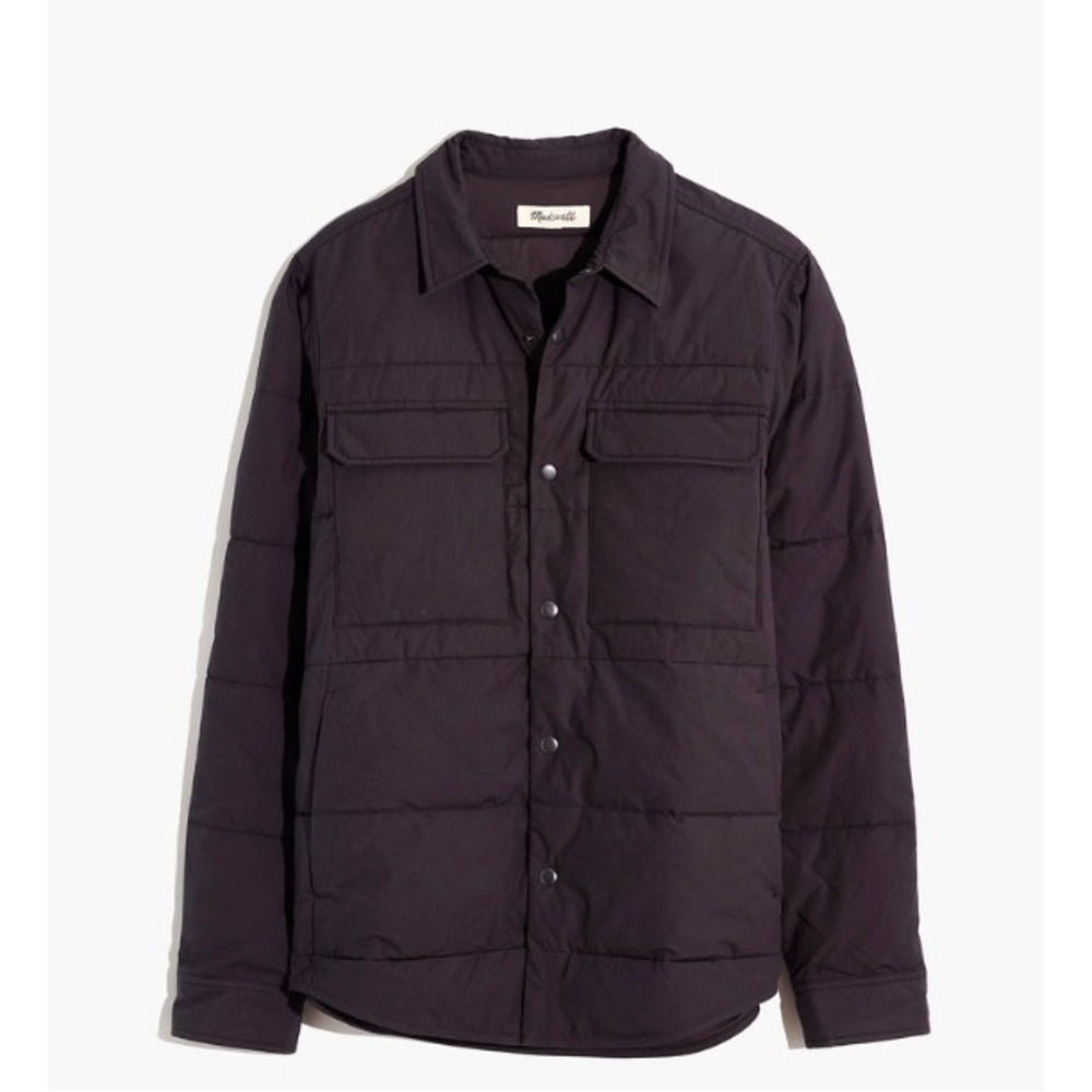 Madewell Men’s Black Quilted Shirt Jacket Coat with Primaloft Lining XS New